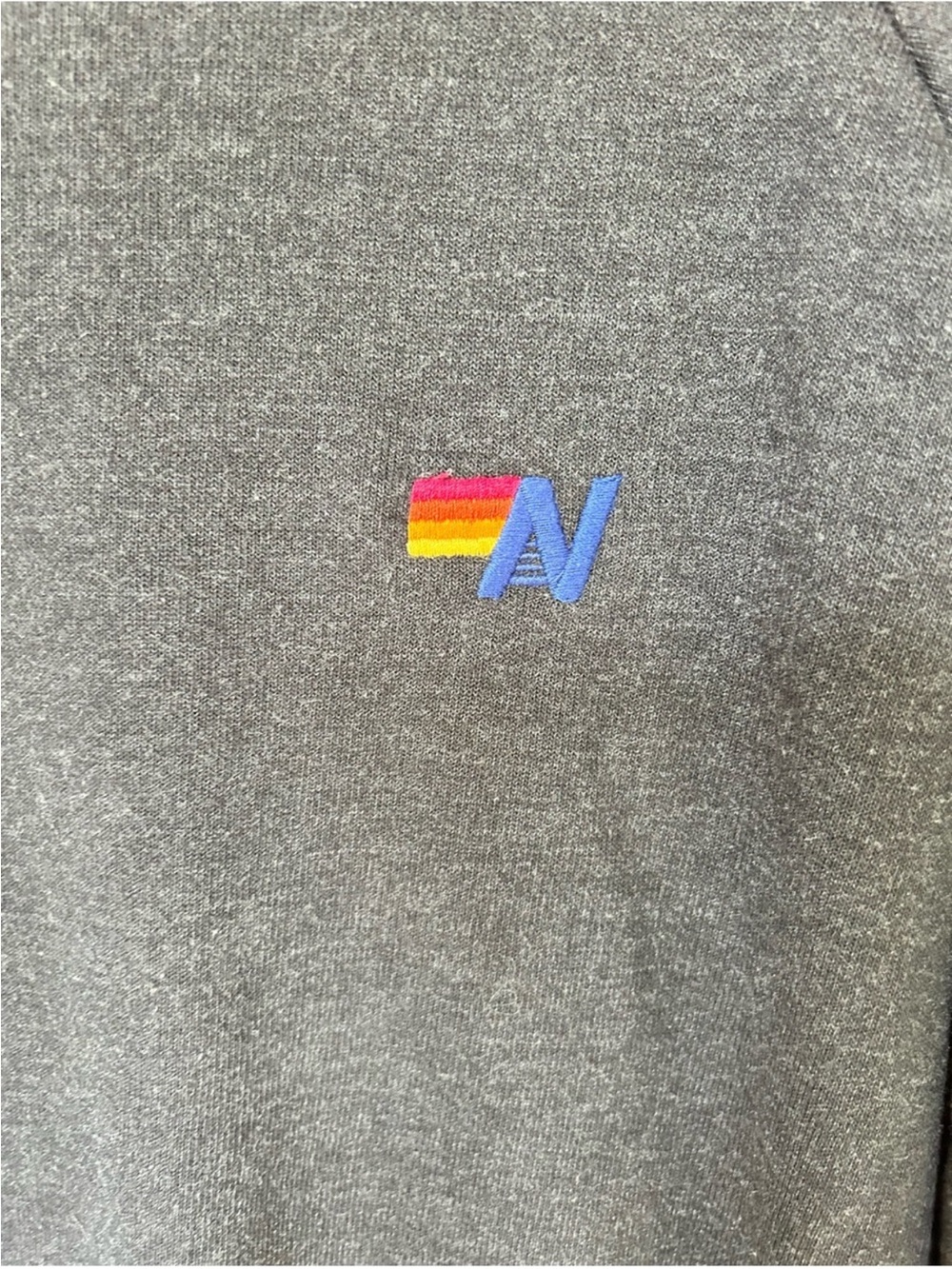 Aviator Nation gray rainbow striped side pockets crewneck Size Medium - Picture 6 of 8